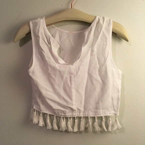 NWT Do + Be white sleeveless tassel tank top - Picture 3 of 5